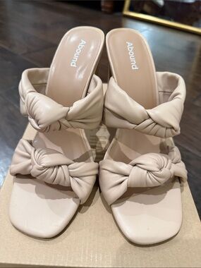 Abound Nude Knotted Double-Strap Slide Heels - Used Once